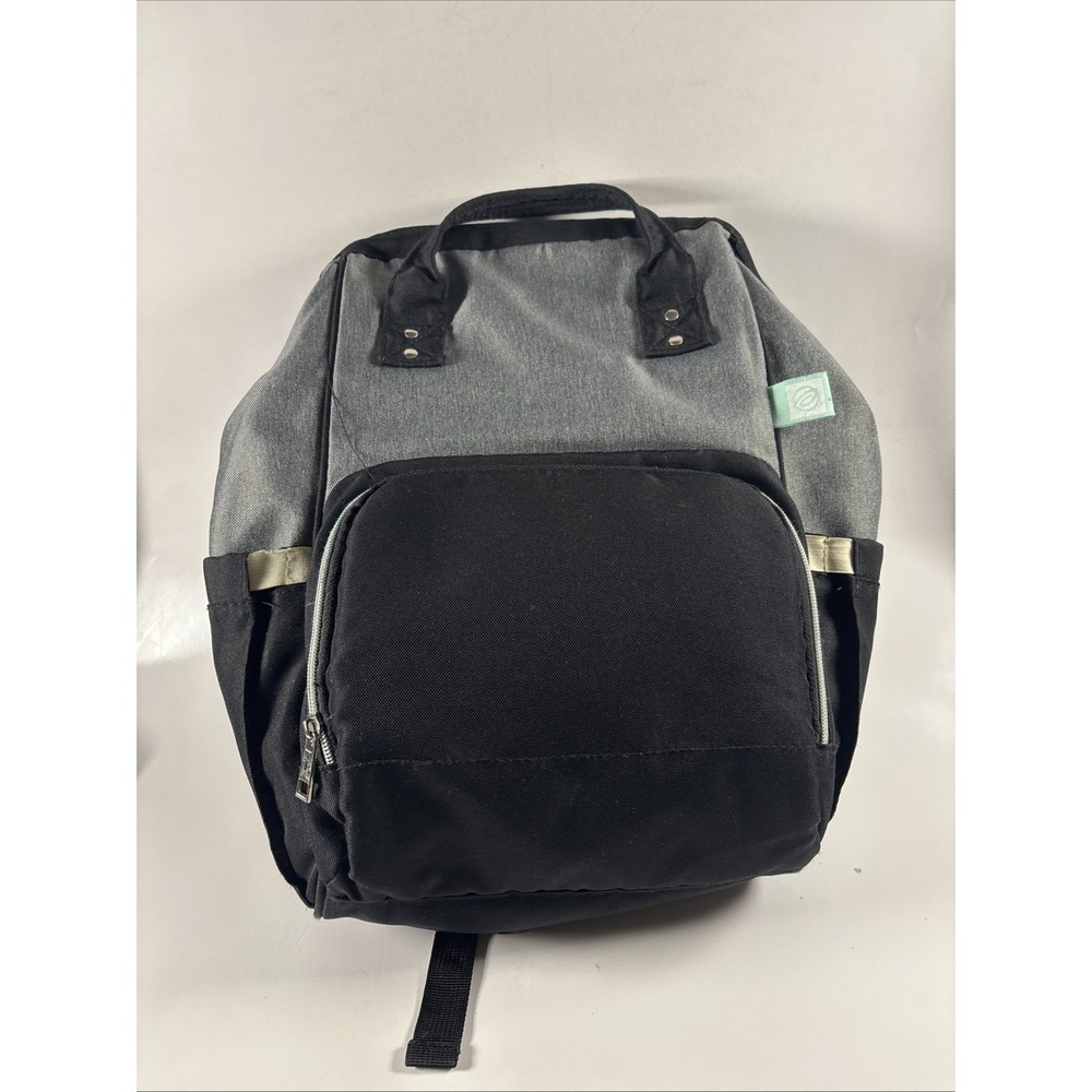 Gray Black Diaper Bag Backpack Baby Bag Multi Pocket Travel Mom Dad Unisex